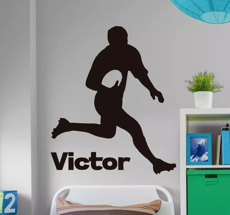 Vinilos para pared rugby personalizado - TenVinilo