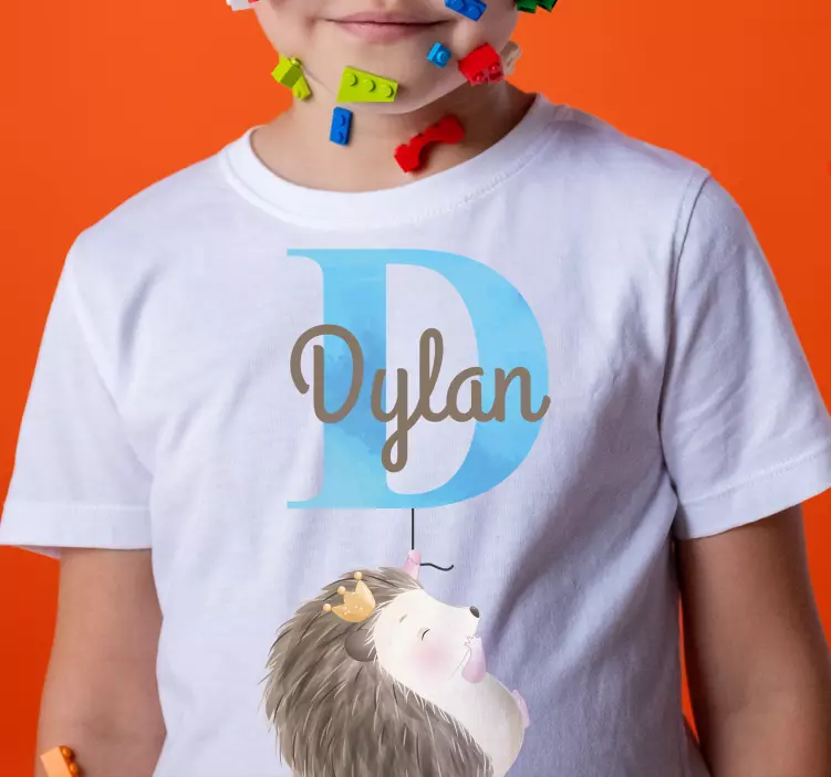 Camiseta bebé Lindos animales erizo con nombre - TenVinilo