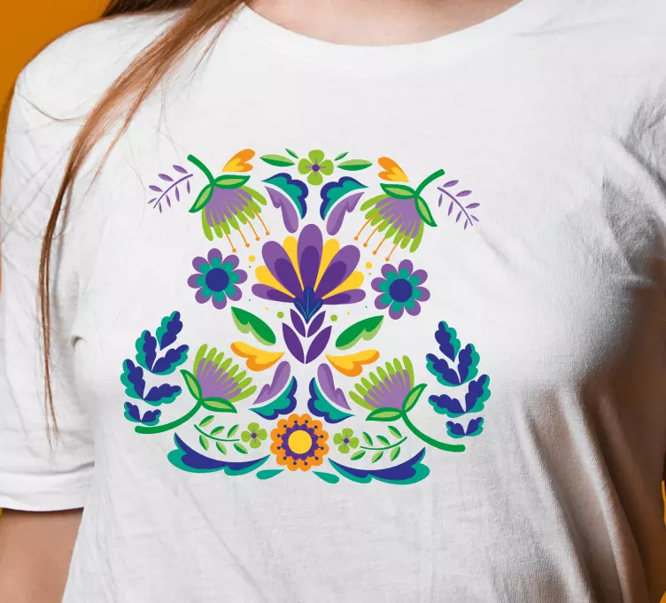 Camisa de flores silvestres de colores - TenVinilo