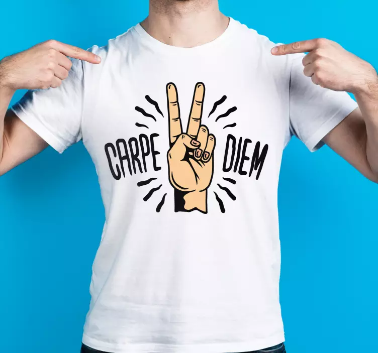 Carpe diem paz mano camiseta personalizada - TenVinilo