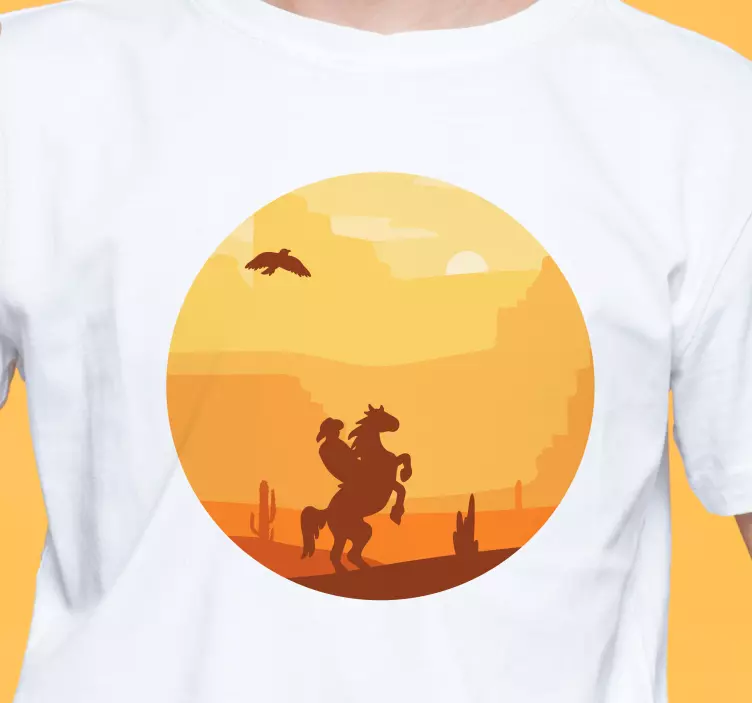 Camiseta cowboy paisaje del oeste - TenVinilo