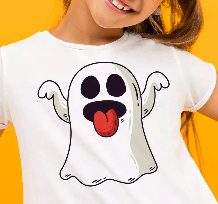 Camiseta Halloween fantasma blanco volando - TenVinilo