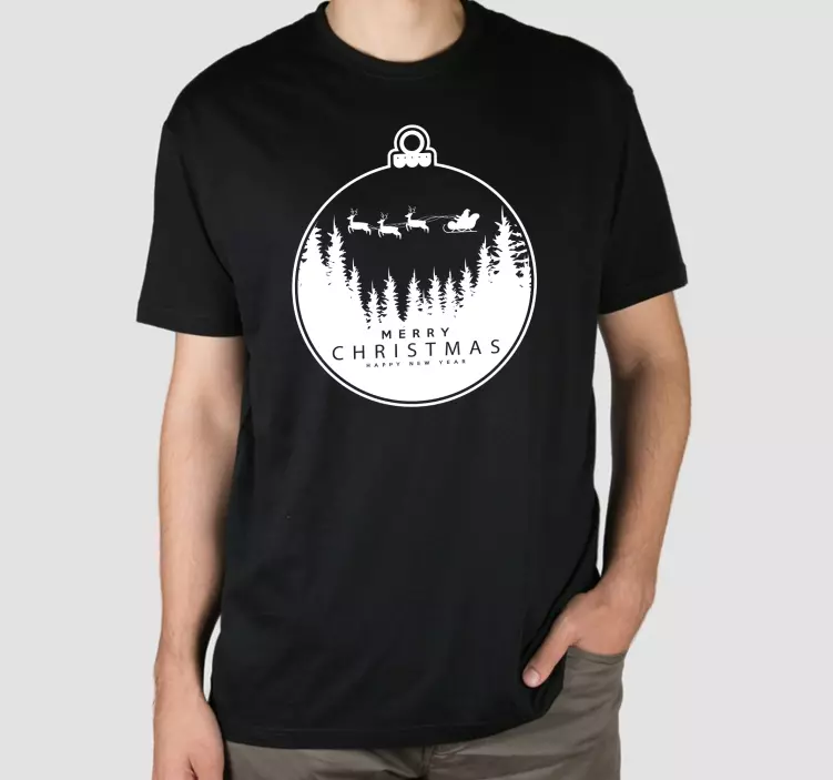 Camiseta navideña Feliz navidad con telones de fondo de navidad - TenVinilo