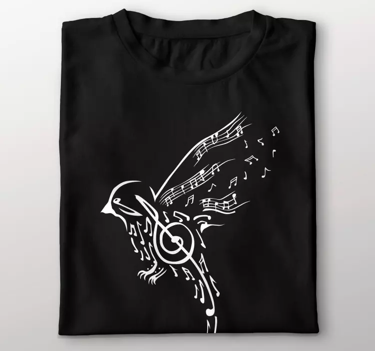 Camiseta personalizada pájaros notas musicales - TenVinilo