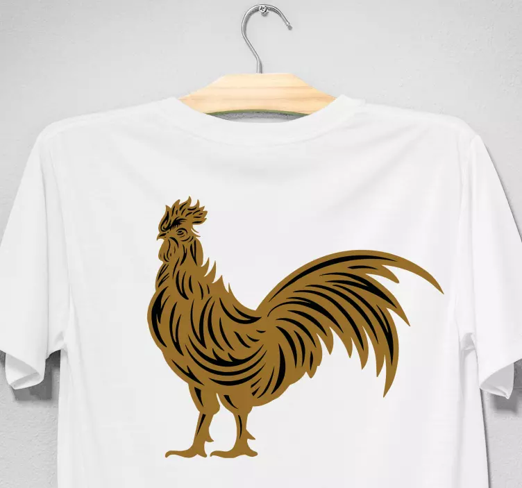 Camiseta personalizada pollo ilustración dorada - TenVinilo