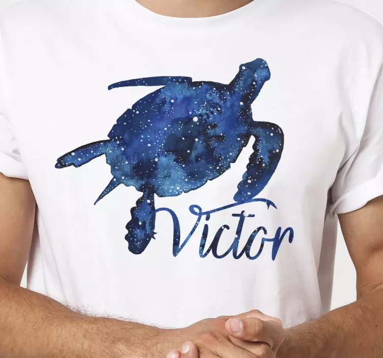 Camiseta hombre tortuga con estrella y nombre - TenVinilo