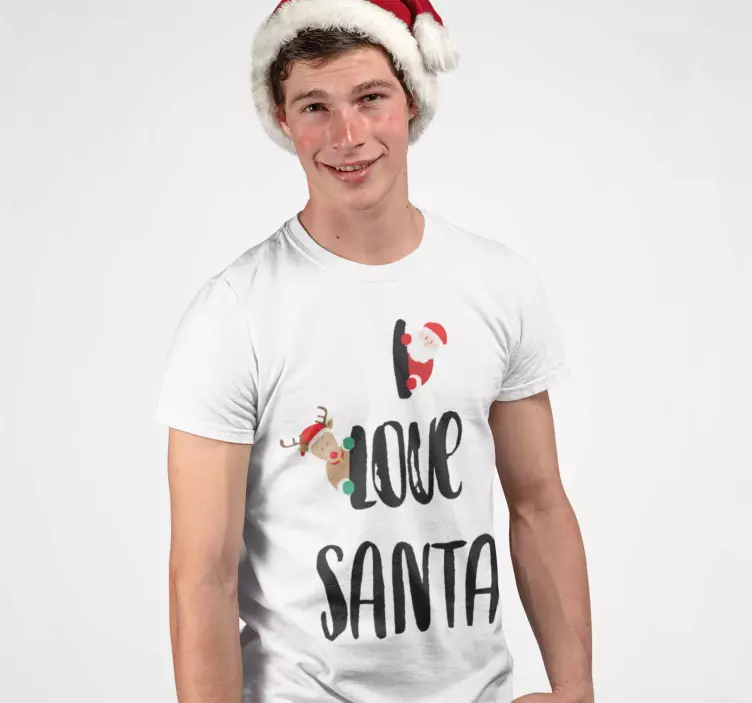 Camiseta navideñas I Love Santa - TenVinilo