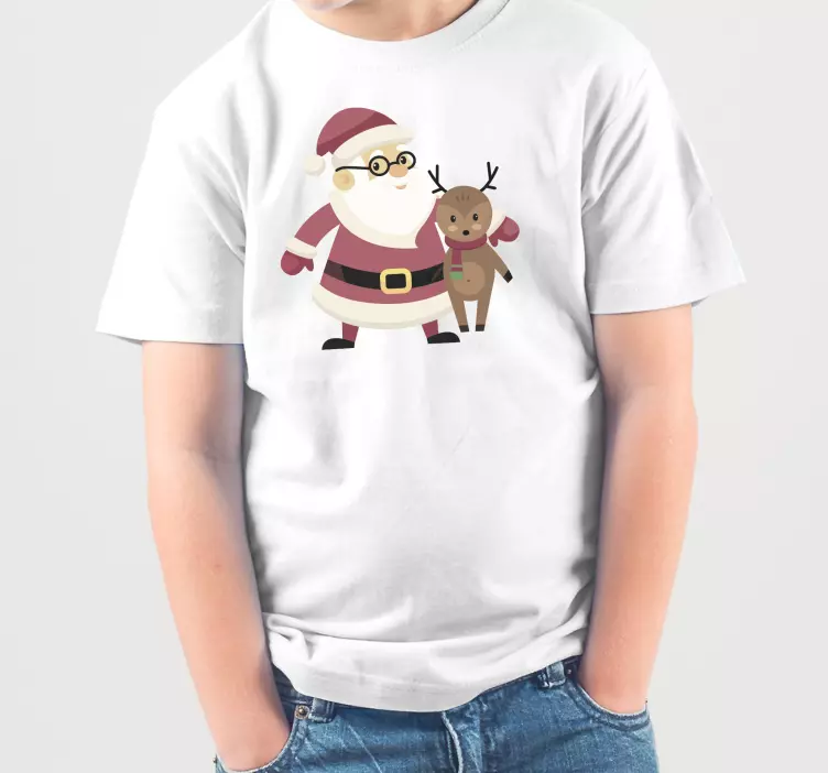 Camiseta navideña papá noel alegre - TenVinilo