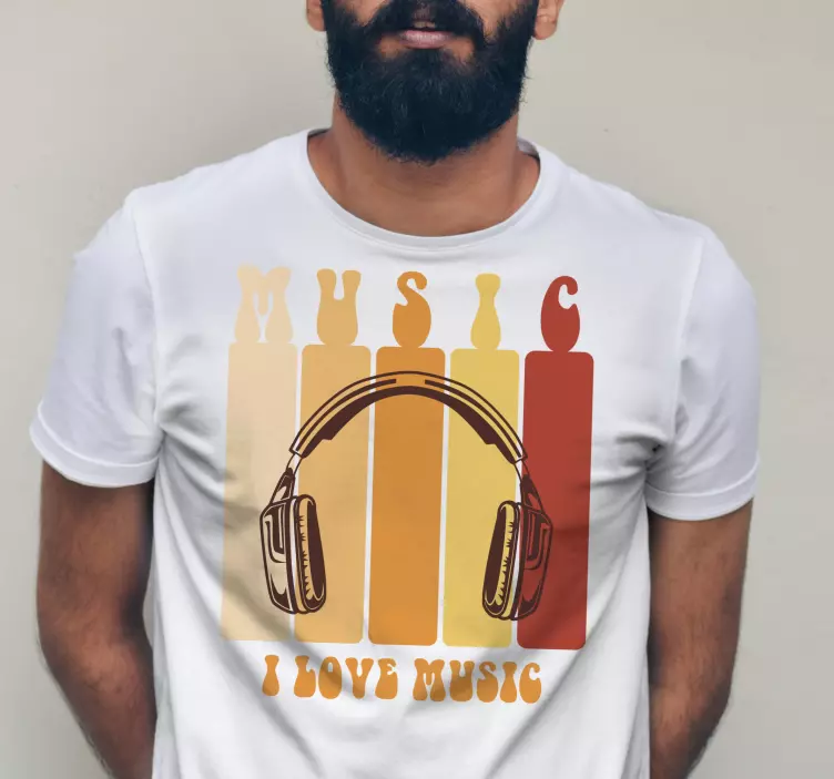 Camiseta infantil Amo la música diseño retro - TenVinilo
