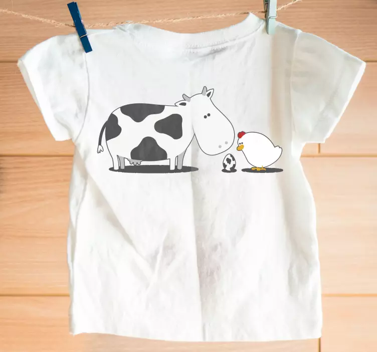 Camiseta infantil Camiseta gallina y vaca - TenVinilo