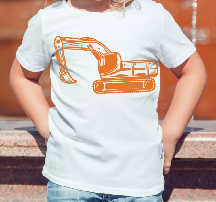 Camiseta infantil Excavadora grande monocolor - TenVinilo