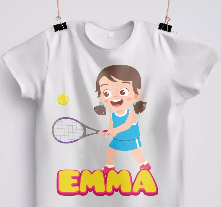 Camiseta niños jugador de tenis con nombre - TenVinilo