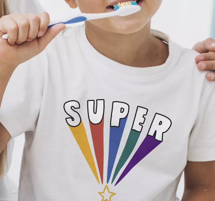 Camiseta infantil Super con colores - TenVinilo