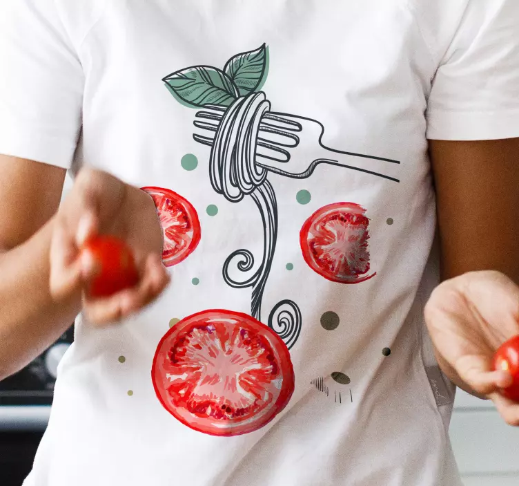 Camiseta personalizada pasta y tomates - TenVinilo