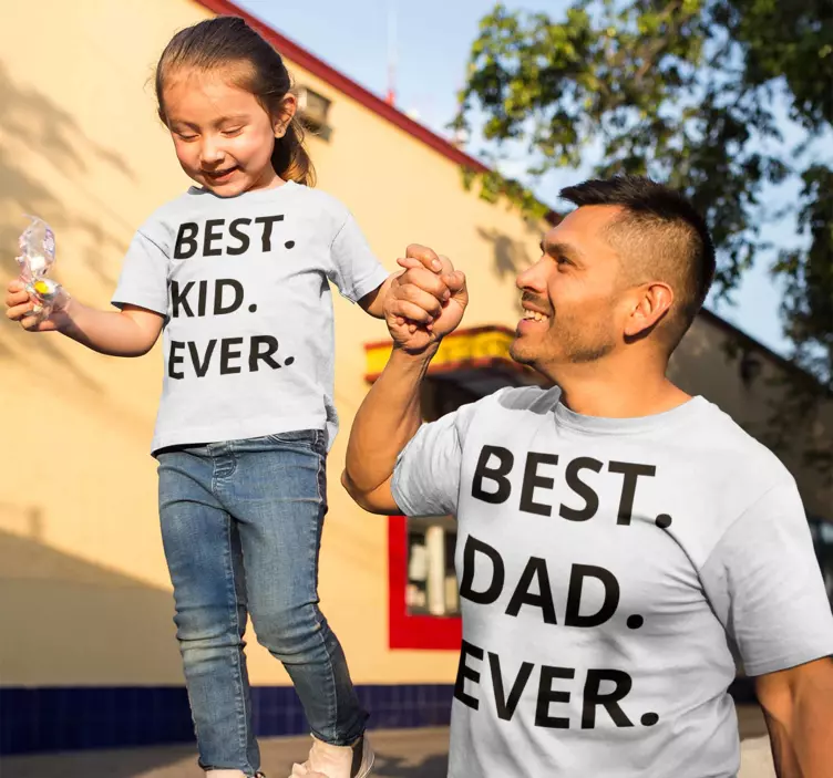Camisetas iguales best dad y best kid - TenVinilo