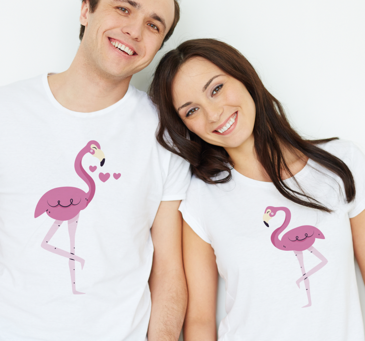 Camisetas parejas Flamencos enamorados - TenVinilo