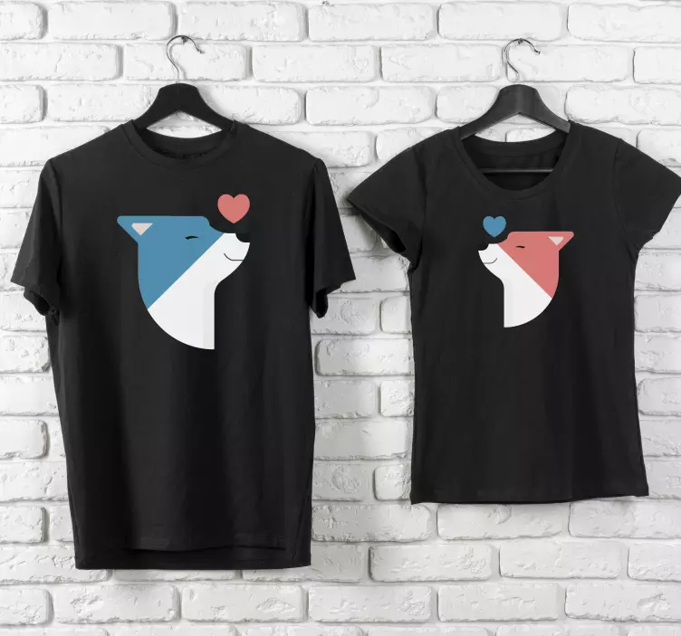 Camisetas parejas Perros lindos enamorados - TenVinilo