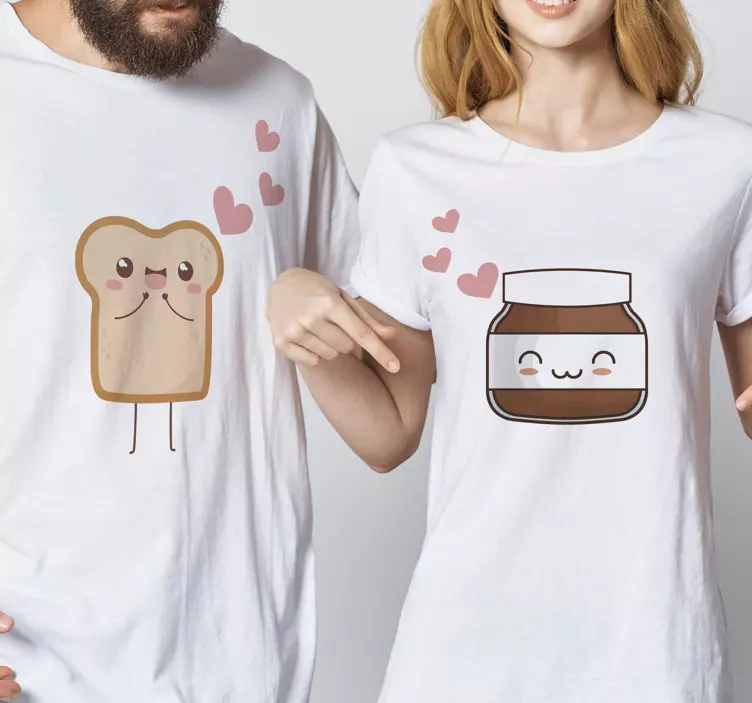 Camisetas parejas pan y nutella - TenVinilo
