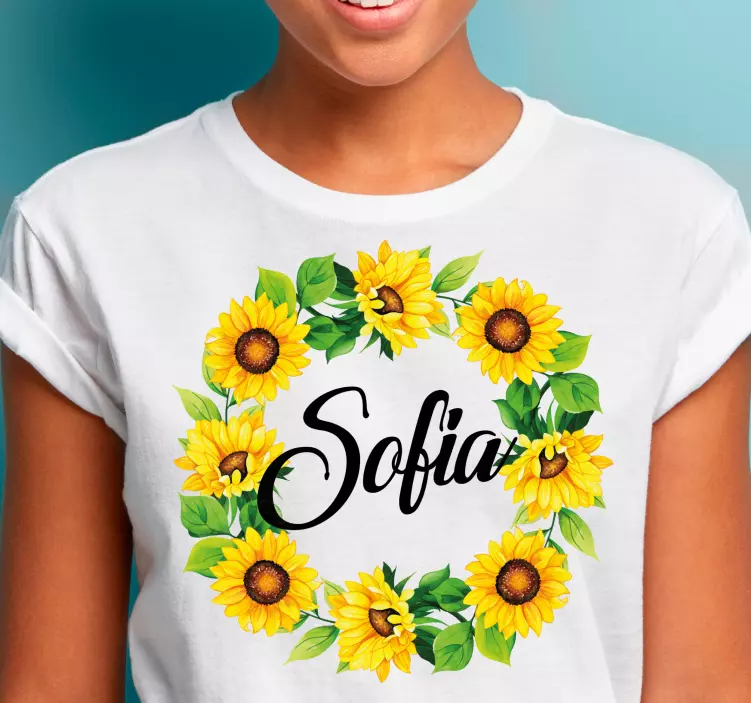 Camisetas con nombre Corona de flores de verano con nombre - TenVinilo