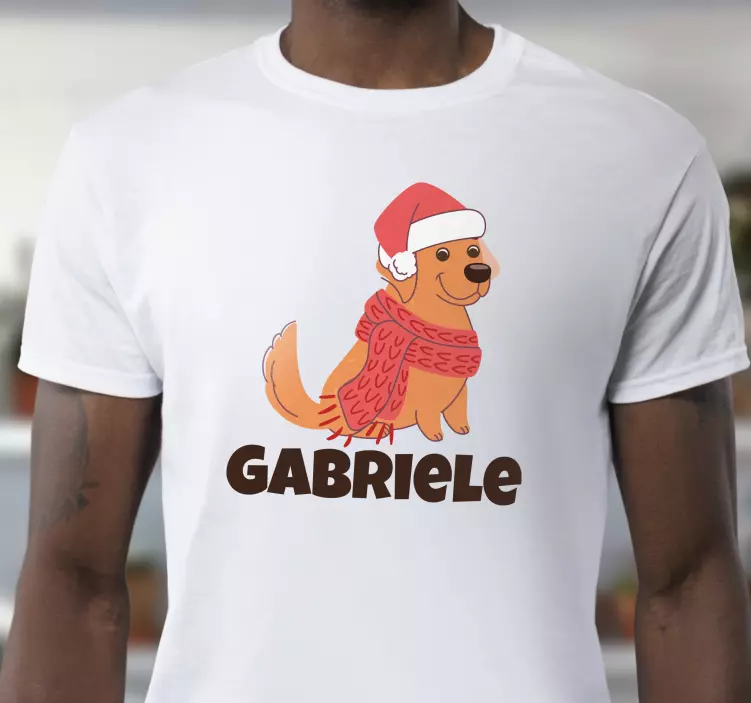 Camisetas con nombre Diseño de perro de navidad - TenVinilo
