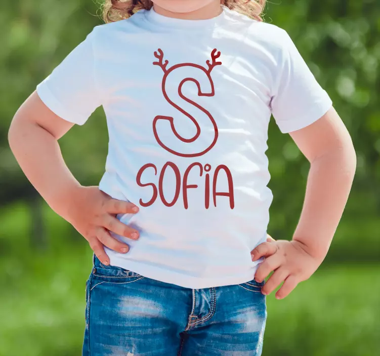 Camisetas con nombre Niños renos personalizados - TenVinilo