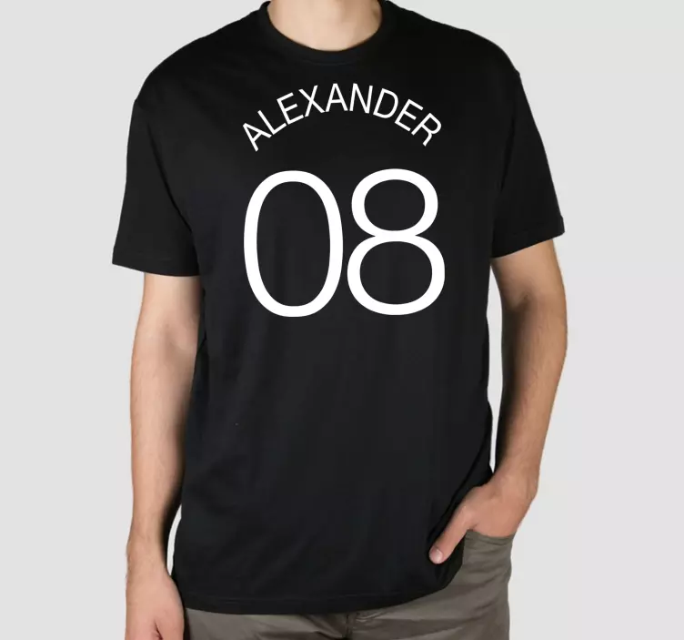 Camisetas con nombre Número personalizado blanco y nombre en dise - TenVinilo