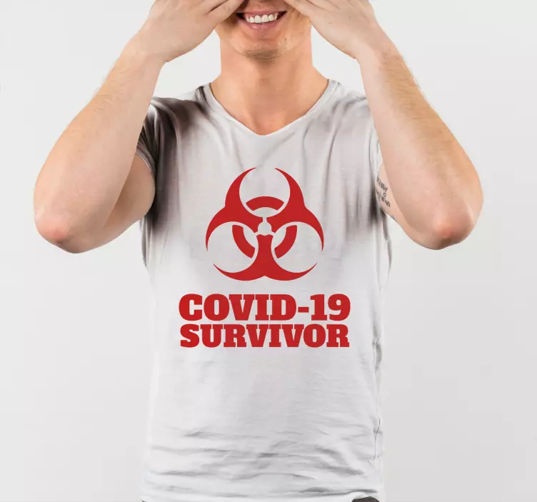 Covid superviviente diseño divertido camiseta personalizada - TenVinilo