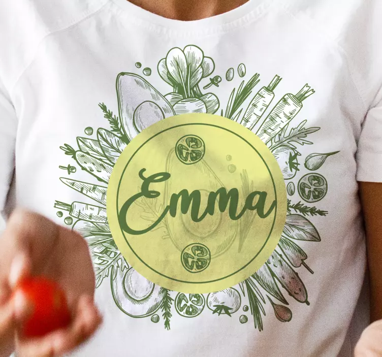 Ilustración de comida con texto camiseta personalizada - TenVinilo