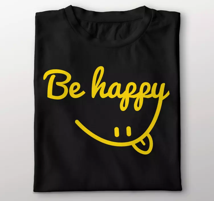 Ser feliz camiseta personalizada con letras - TenVinilo