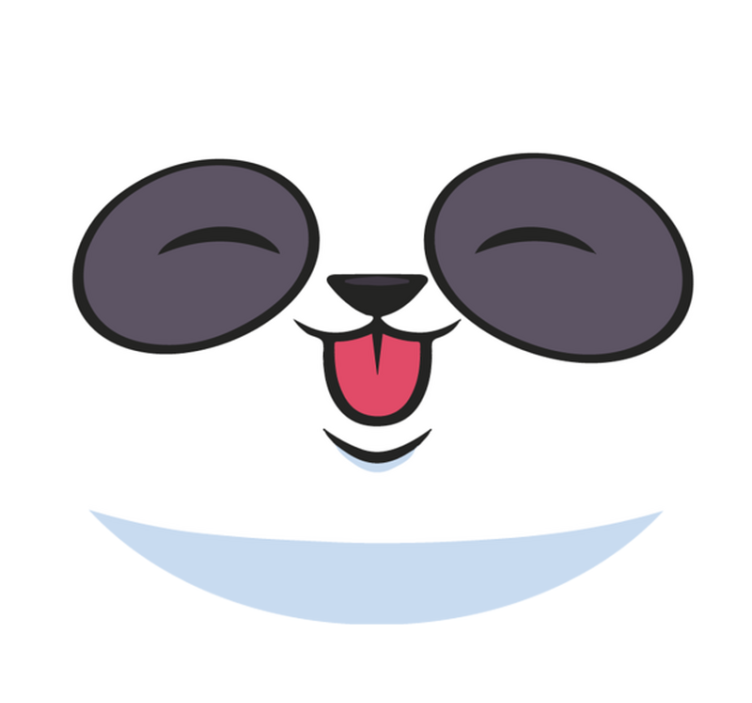 Alfombra vinílica blanca cara de panda - TenVinilo