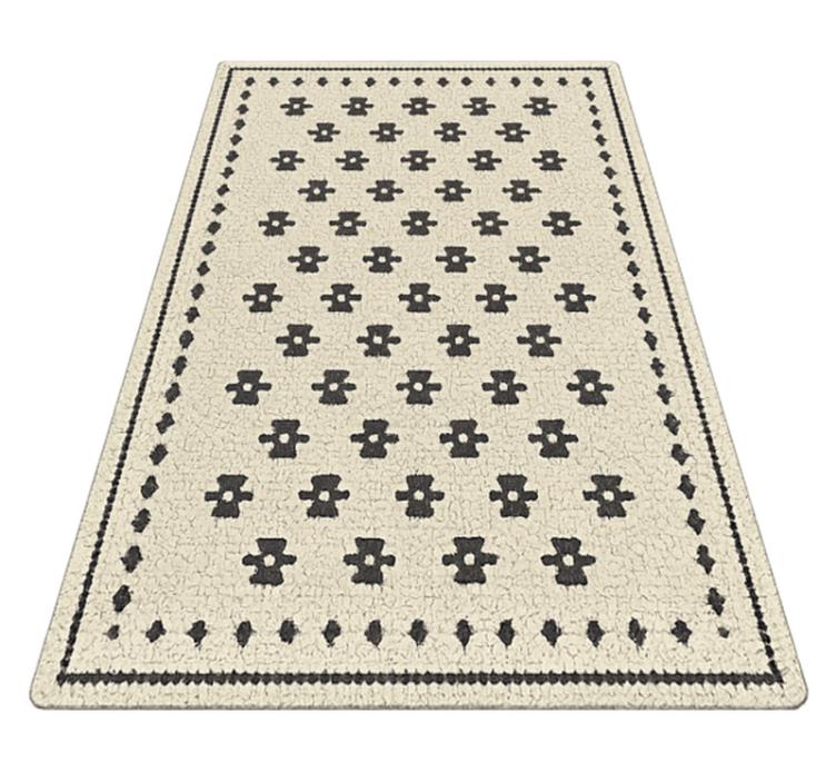 Alfombra vinílica salón mosaico de flores - TenVinilo