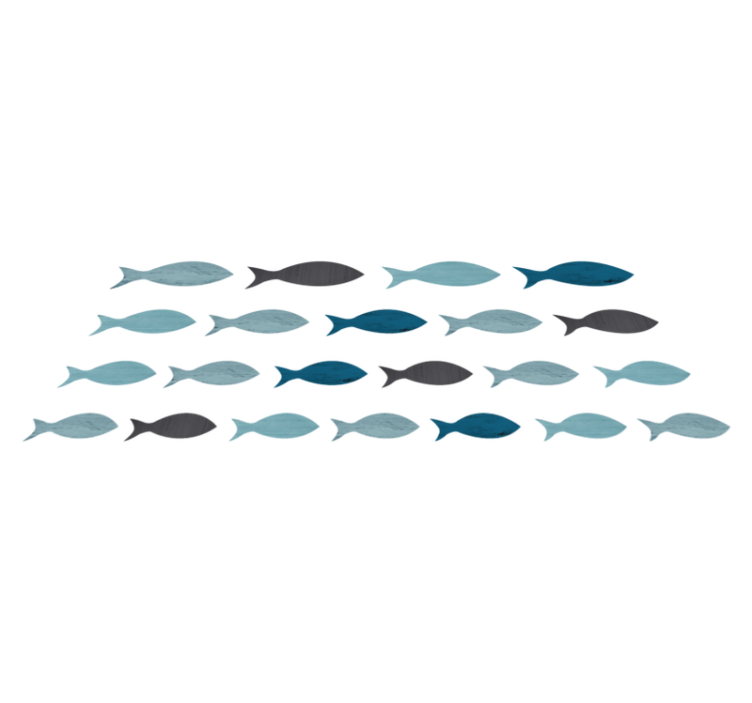 Alfombra vinílica de animales siluetas de peces azules - TenVinilo