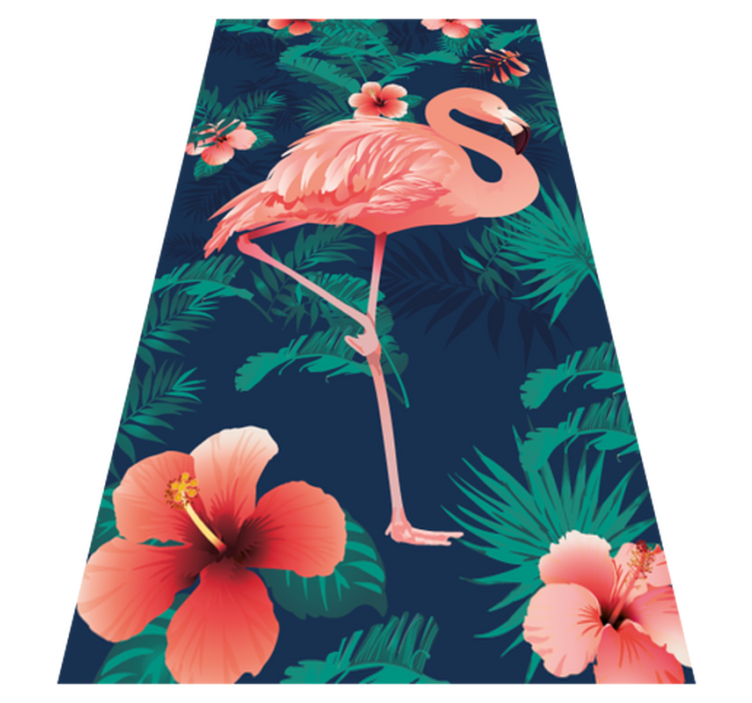 Alfombra vinílica de animales flamencos rosas tropicales - TenVinilo
