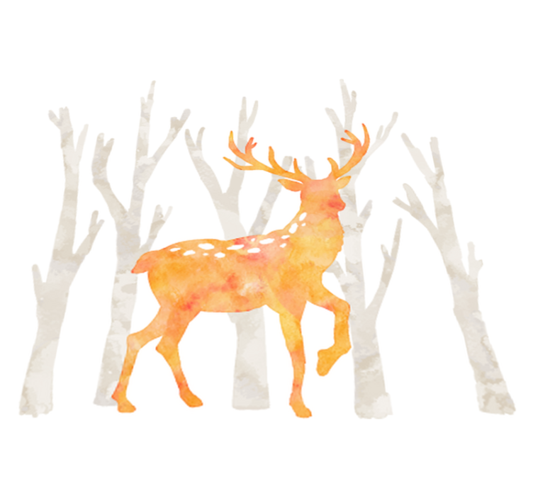 Alfombra vinílica de animales estilo ciervo invernal - TenVinilo