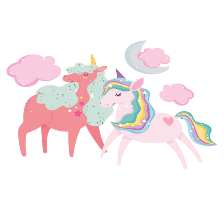 Alfombra vinílica de animales unicornio y yegua - TenVinilo