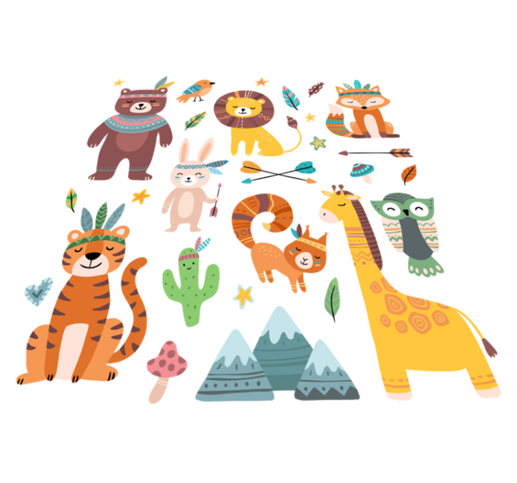 Alfombra vinílica de animales bebés salvajes - TenVinilo