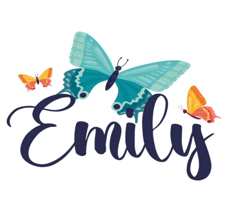 Alfombra vinílica de animales mariposas bicolor con nombre - TenVinilo