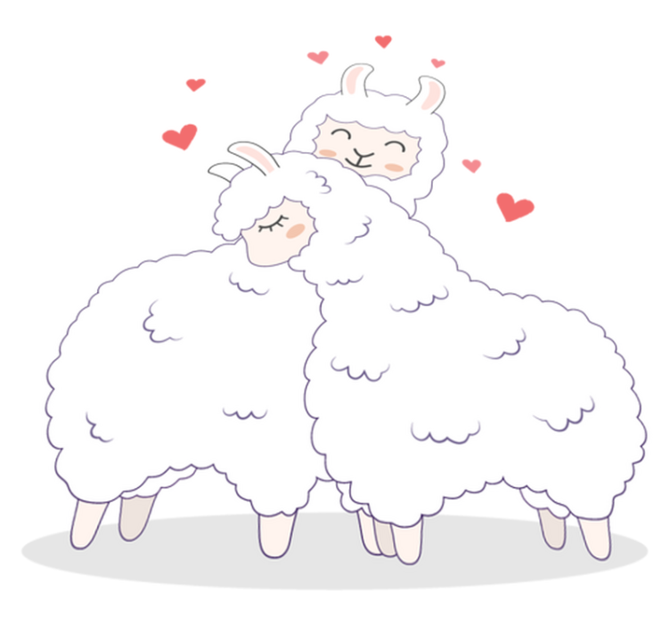 Alfombra vinílica de animales adorables llamas - TenVinilo