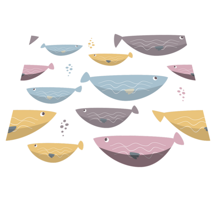 Alfombra vinílica de animales peces de colores para niños - TenVinilo