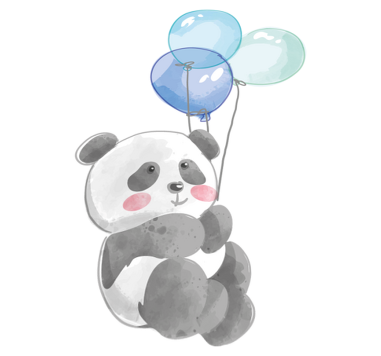 Alfombra vinílica de animales bebé sosteniendo tres globos - TenVinilo