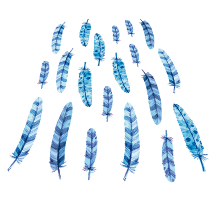 Alfombra vinílica de animales plumas azules para niños - TenVinilo