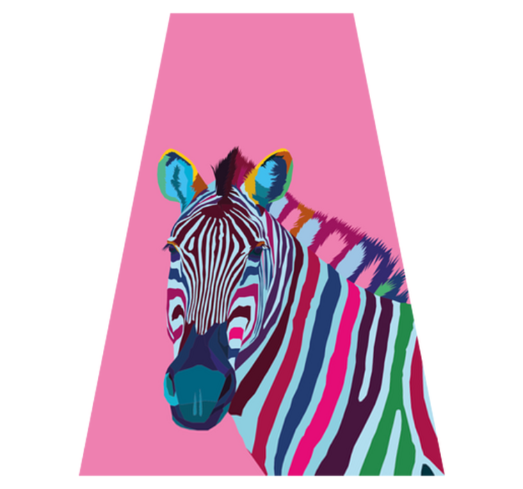 Alfombra vinílica de animales zebra pop art - TenVinilo