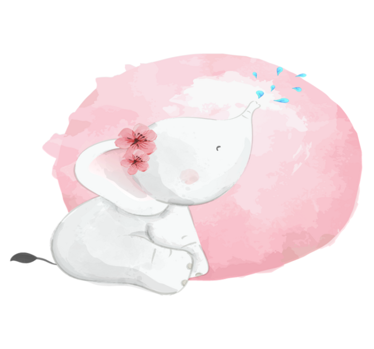 Alfombra vinílica de animales África salvaje niña elefante - TenVinilo