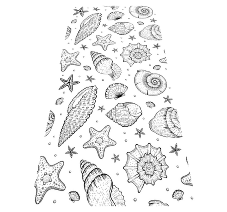 Alfombra vinílica de animales vida marina y conchas - TenVinilo