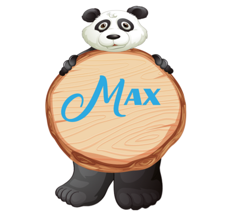 Alfombra vinílica de animales panda con nombre - TenVinilo