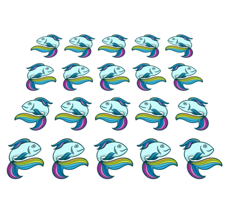 Alfombra vinílica de animales pez neón azul - TenVinilo