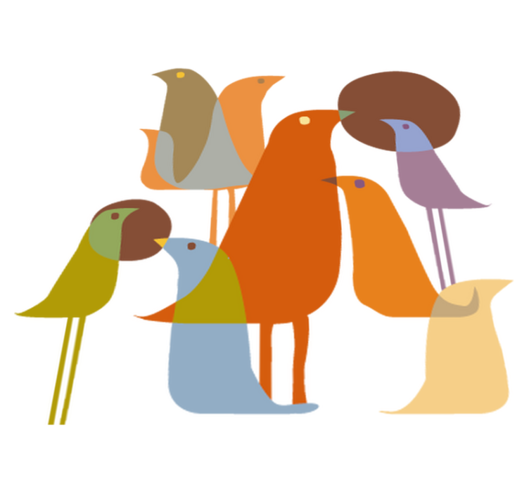 Alfombra vinílica de animales estilo minimalista aves - TenVinilo