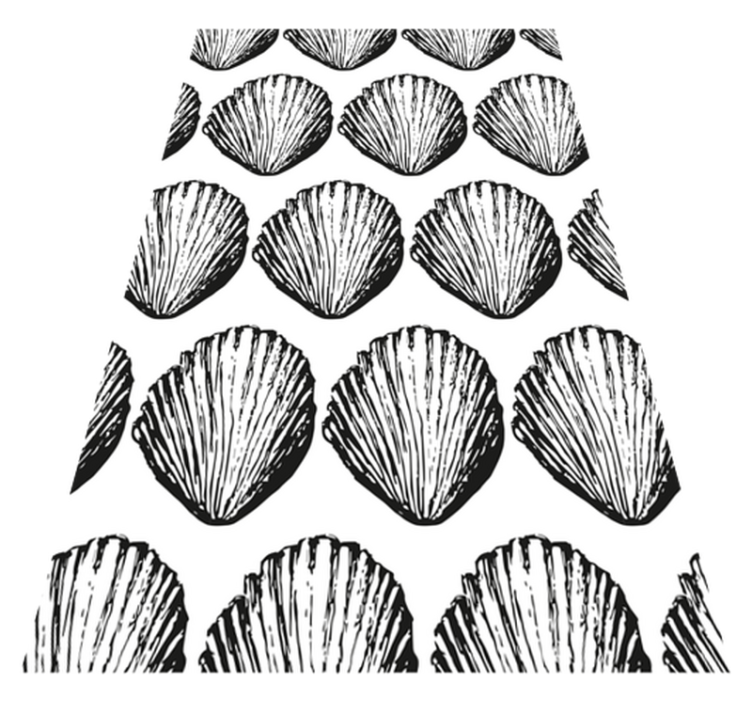 Alfombra vinílica de animales patrón retro de conchas - TenVinilo