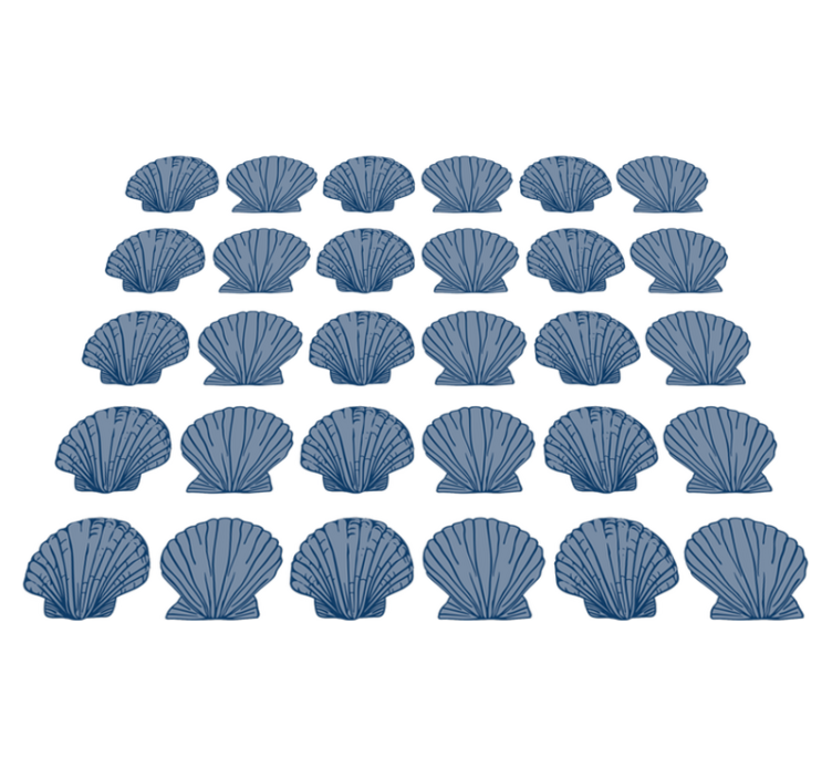 Alfombra vinílica de animales tonos azul concha - TenVinilo