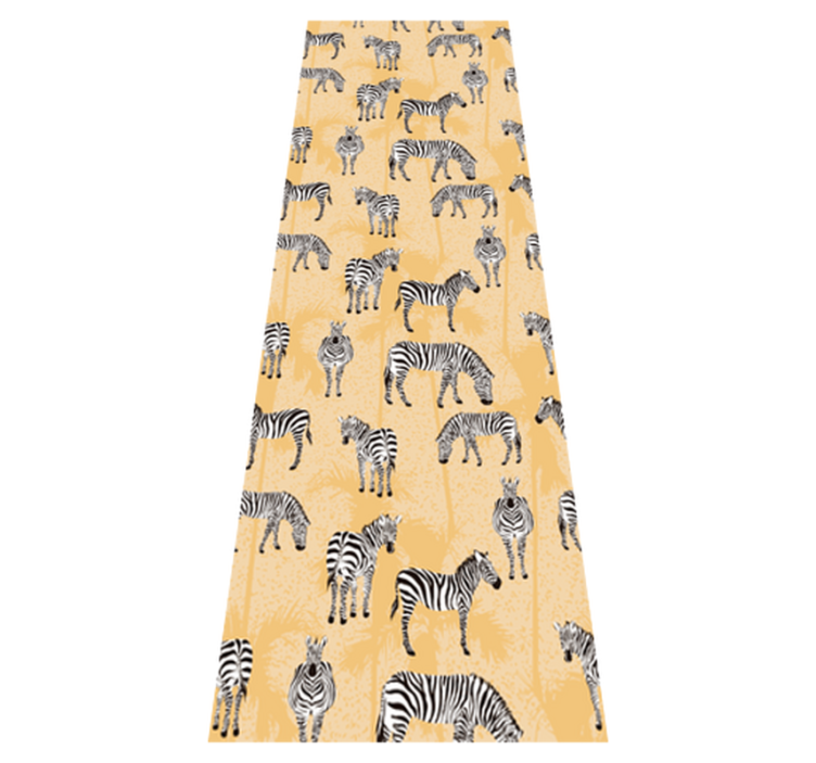 Alfombra vinílica de animales cebra y palmas - TenVinilo